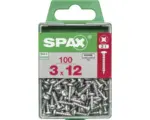 Hornbach Spax Universalschraube Kreuzschlitz PZ 1, Halbrundkopf, 3x12 mm, 100 Stück