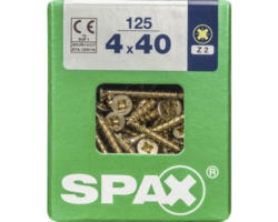 Spax Universalschraube Kreuzschlitz PZ 2, Senkkopf, Holz-Vollgewinde, 4x40 mm, 125 Stück