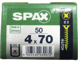 Spax Universalschraube Kreuzschlitz PZ 2, Senkkopf, Holz-Vollgewinde, 4x70 mm, 50 Stück