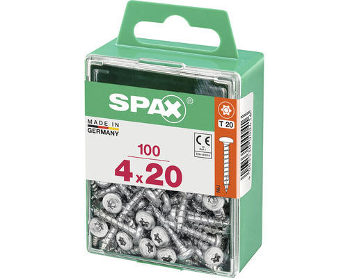 Spax Universalschraube T 20, Halbrundkopf, 4x20 mm, 100 Stück