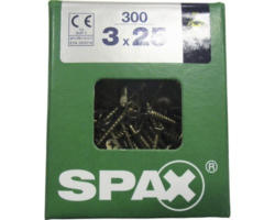 Spax Universalschraube Kreuzschlitz PZ 1, Senkkopf, Holz-Vollgewinde, 3x25 mm, 300 Stück