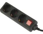 Hornbach Steckdosenleiste 3-fach, mit Schalter, 3G1,5, schwarz, 1,5 m