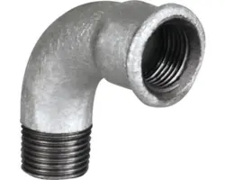 Bogen 90° 1/2" IG/AG verzinkt