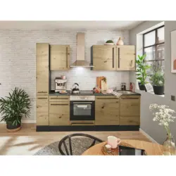 Küchenblock 250 cm in Anthrazit, Eiche Artisan