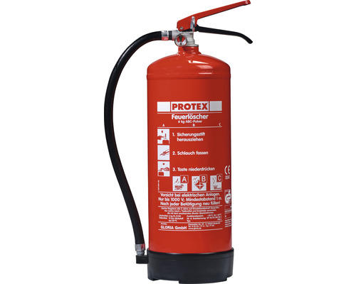 Feuerlöscher Protex 6 kg mit Manometer inkl. Wandhalter