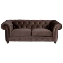 Chesterfield-Sofa in Samt, Velours Braun