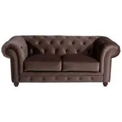 Chesterfield-Sofa in Samt, Velours Braun