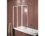 Hornbach Badewannenfaltwand 3-teilig 1200x1400 mm Kunstglas Dekor Tropfen weiß