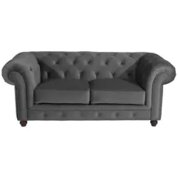 Chesterfield-Sofa in Samt, Velours Anthrazit