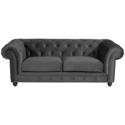 Chesterfield-Sofa in Samt, Velours Anthrazit