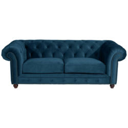 Chesterfield-Sofa in Samt, Velours Petrol