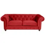 XXXLutz Lauterach - Ihr M&ouml;belhaus bei Bregenz Chesterfield-Sofa in Samt, Velours Rot