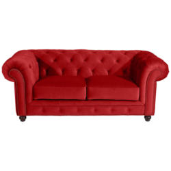 Chesterfield-Sofa in Samt, Velours Rot