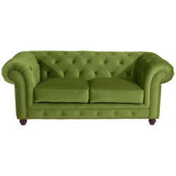 Chesterfield-Sofa in Samt, Velours Olivgrün