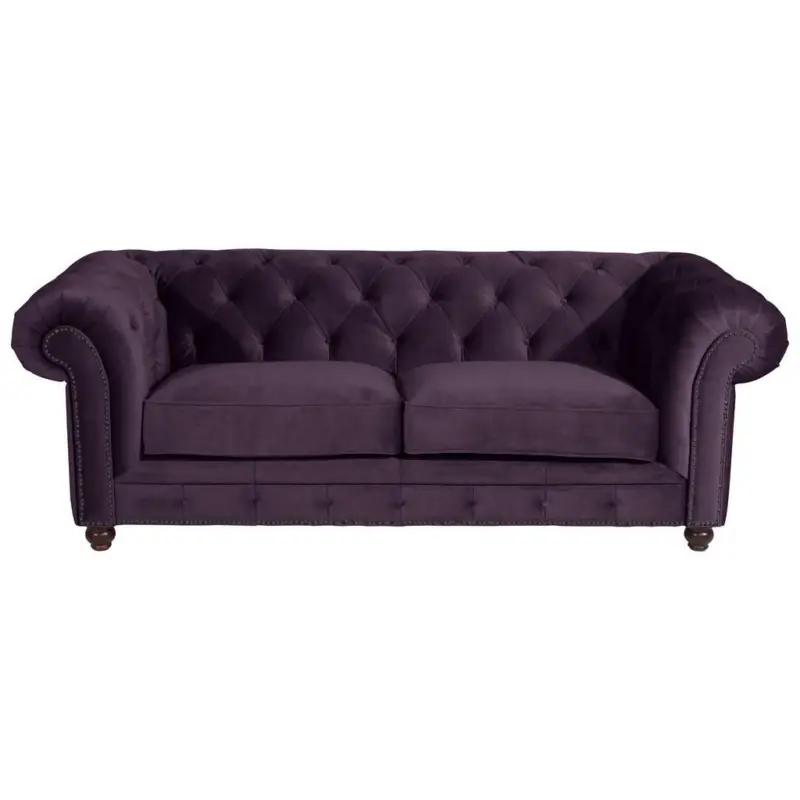 Chesterfield-Sofa in Samt, Velours Lila