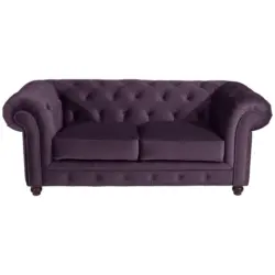 Chesterfield-Sofa in Samt, Velours Lila
