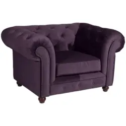 Chesterfield-Sessel in Samt, Velours Lila