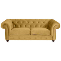 Chesterfield-Sofa in Samt, Velours Gelb