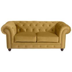 Chesterfield-Sofa in Samt, Velours Gelb