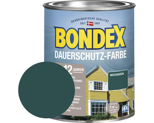 Holzfarbe-Dauerschutzfarbe Bondex moosgrün 750 ml