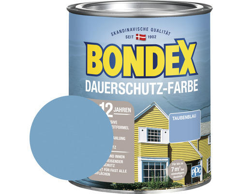 Holzfarbe-Dauerschutzfarbe Bondex taubenblau 750 ml