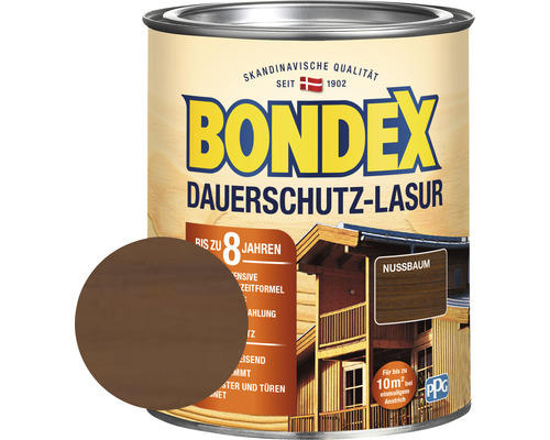 Dauerschutz-Lasur Bondex nussbaum 750 ml