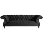 XXXLutz Lauterach - Ihr Möbelhaus bei Bregenz Chesterfield-Dreisitzer-Sofa in Velours Schwarz