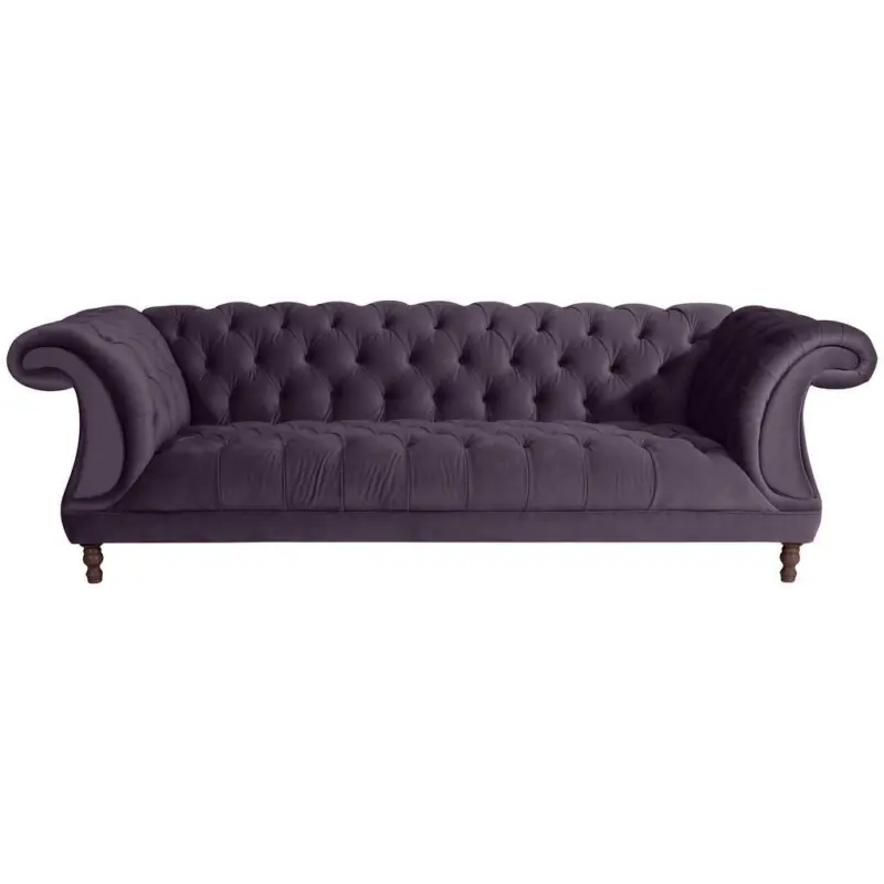 Chesterfield-Dreisitzer-Sofa in Velours Lila
