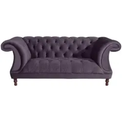 Chesterfield-Zweisitzer-Sofa in Velours Lila