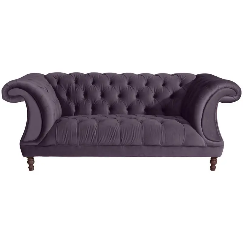 Chesterfield-Zweisitzer-Sofa in Velours Lila