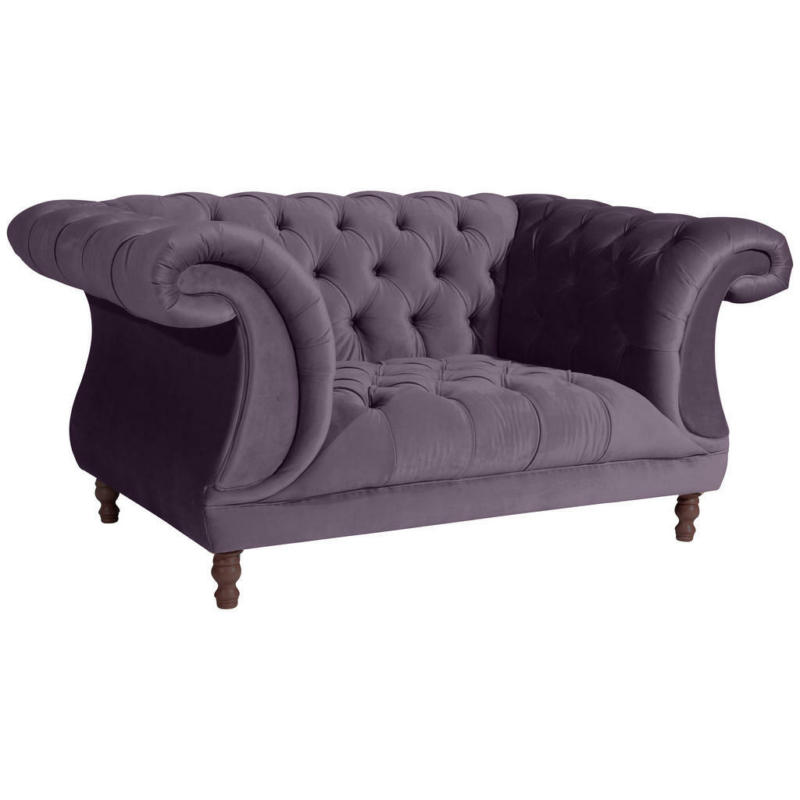 Chesterfield-Sessel in Velours Lila