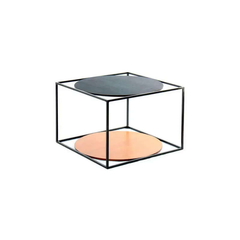 Beistelltisch in Metall, Holzwerkstoff 50/50/36 cm