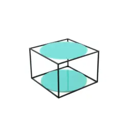 Beistelltisch in Metall, Glas 50/50/36 cm