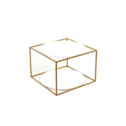 Beistelltisch in Metall, Glas 50/50/36 cm