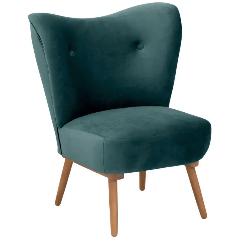 Sessel in Samt, Velours Blau