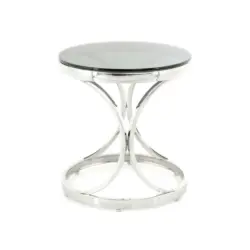 Beistelltisch in Metall, Glas 40/40/42 cm