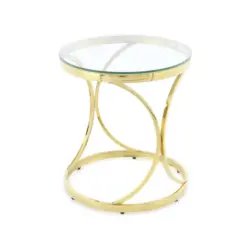 Beistelltisch in Metall, Glas 50/50/55 cm