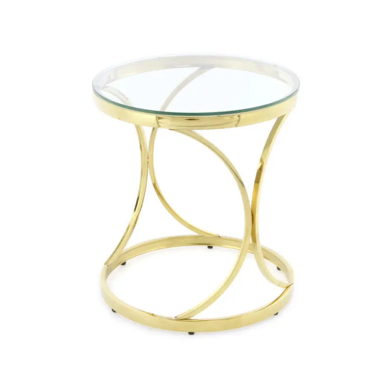 Beistelltisch in Metall, Glas 50/50/55 cm