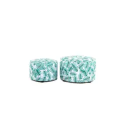 Hockerset in Grün, Weiß