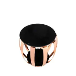 Beistelltisch in Metall, Glas 50/50/51 cm