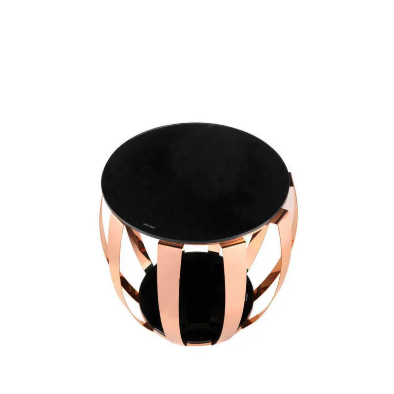 Beistelltisch in Metall, Glas 50/50/51 cm