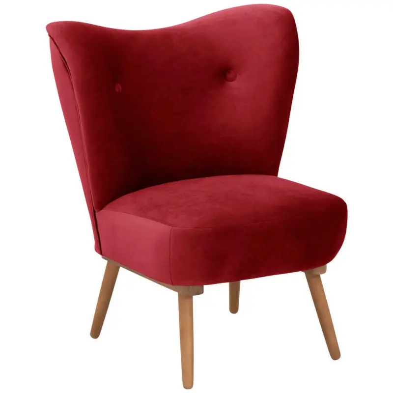 Sessel in Samt, Velours Rot
