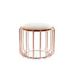 Beistelltisch in Metall, Kunststoff, Glas, Textil, Holzwerkstoff 50/50/45 cm