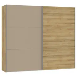 Schwebetürenschrank in Eichefarben, Hellbraun