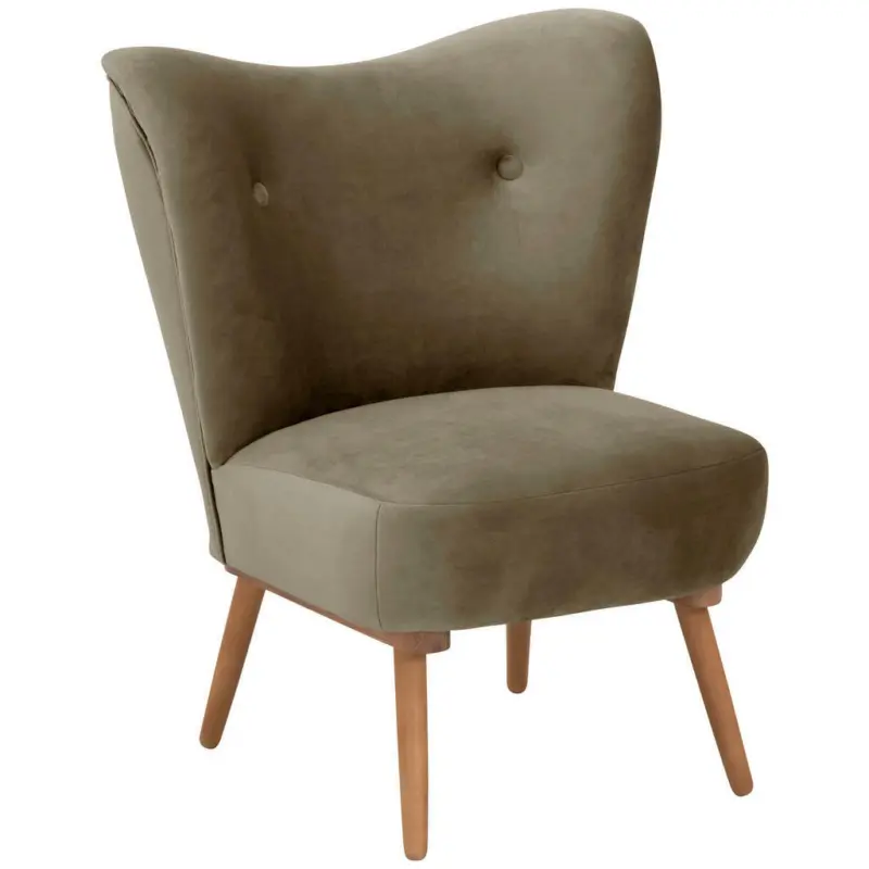 Sessel in Samt, Velours Hellbraun