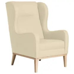 Ohrensessel in Flachgewebe Beige