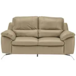 Zweisitzer-Sofa in Echtleder Greige