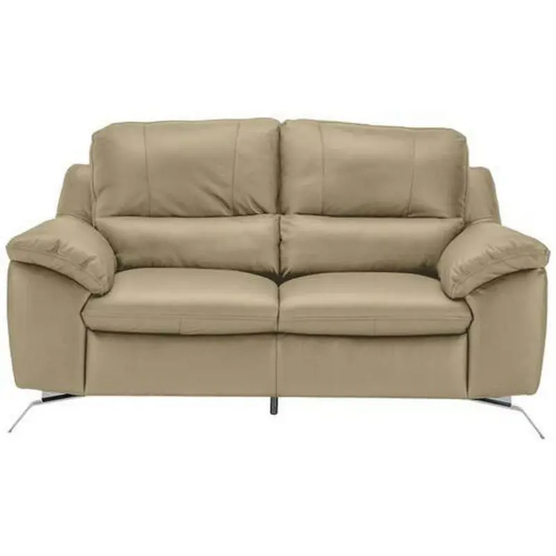 Zweisitzer-Sofa in Echtleder Greige