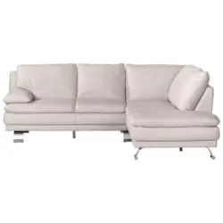 Ecksofa in Echtleder Greige