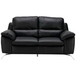 2,5-Sitzer mit Relaxfunktion in Echtleder Schwarz